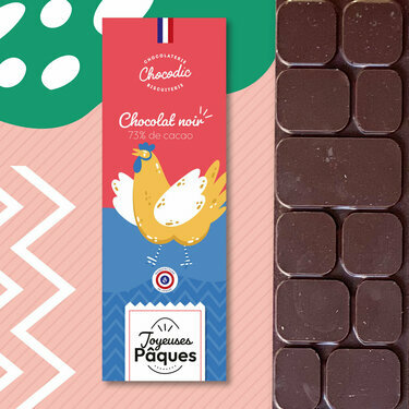 Tablettes de chocolat Pâques Noir 73% de Cacao