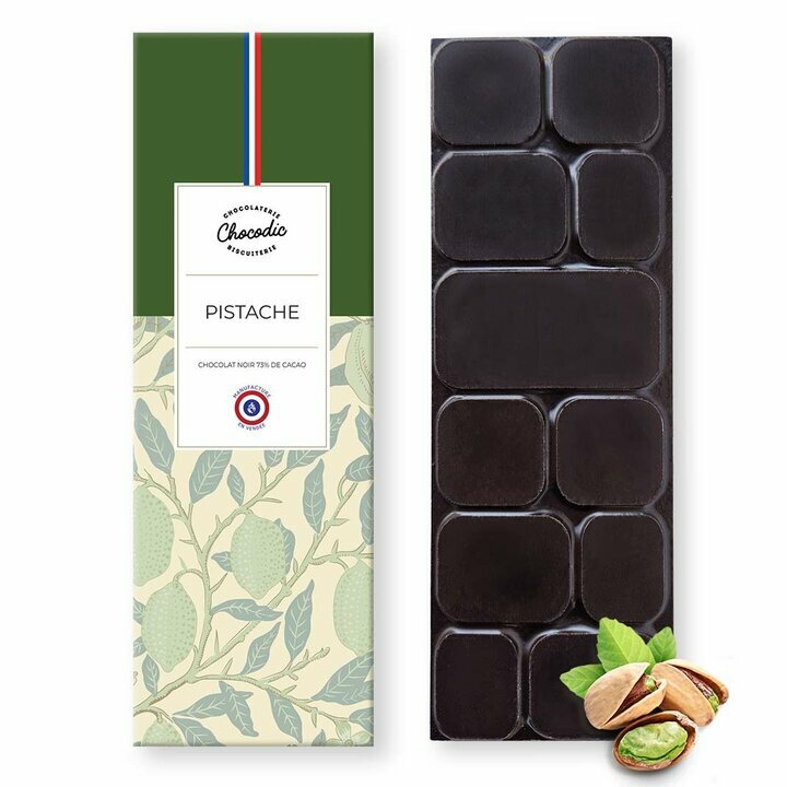 Tablette chocolat Noir pistache Tablette chocolat noir pistache