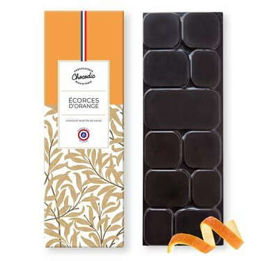 Tablette chocolat noir écorces d'orange