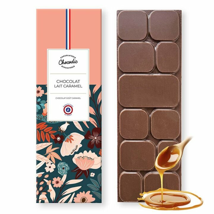 Tablette de chocolat lait caramel 35% de cacao