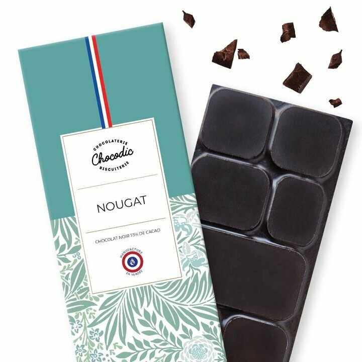 Tablette Noir chocolat nougat Tablette de chocolat Saveur Chocolat noir nougat