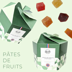 Coffret de p�tes de fruits emball�es individuellement
