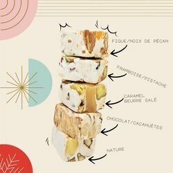 Assortiments de nougats prsents dans le coffret