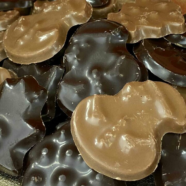 Fritures faibles en sucres chocolat lait et noir