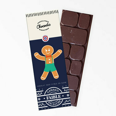 Tablette de chocolat Noir de Noël faible en sucre