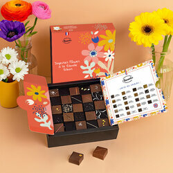Coffret Pralin�s et Ganaches 25 chocolats personnalis�s - Collection P�ques