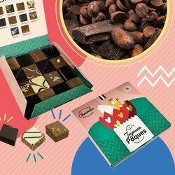 Coffret de 16 chocolats pralins de Pques