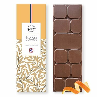 Tablette chocolat Lait écorces d'orange