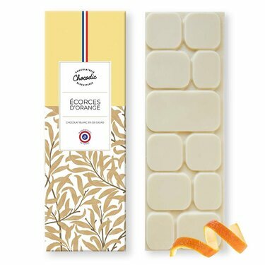Tablette chocolat blanc écorces d'orange