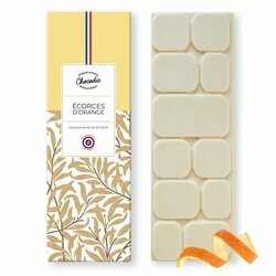 Tablette chocolat blanc écorces d'orange Tablette de Chocolat Blanc Ecorce d'Orange