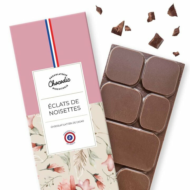 Tablette de Chocolat Saveur Chocolat Lait aux clats de noisettes