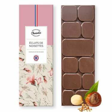 Tablette chocolat lait éclats de noisettes