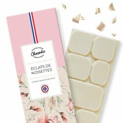 Tablette chocolat blanc éclats de noisettes Tablette de Chocolat Saveur Chocolat Blanc aux éclats de noisettes