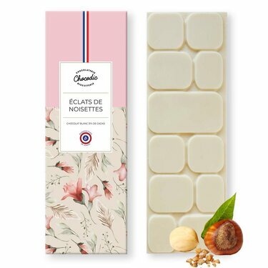 Tablette chocolat blanc éclats de noisettes