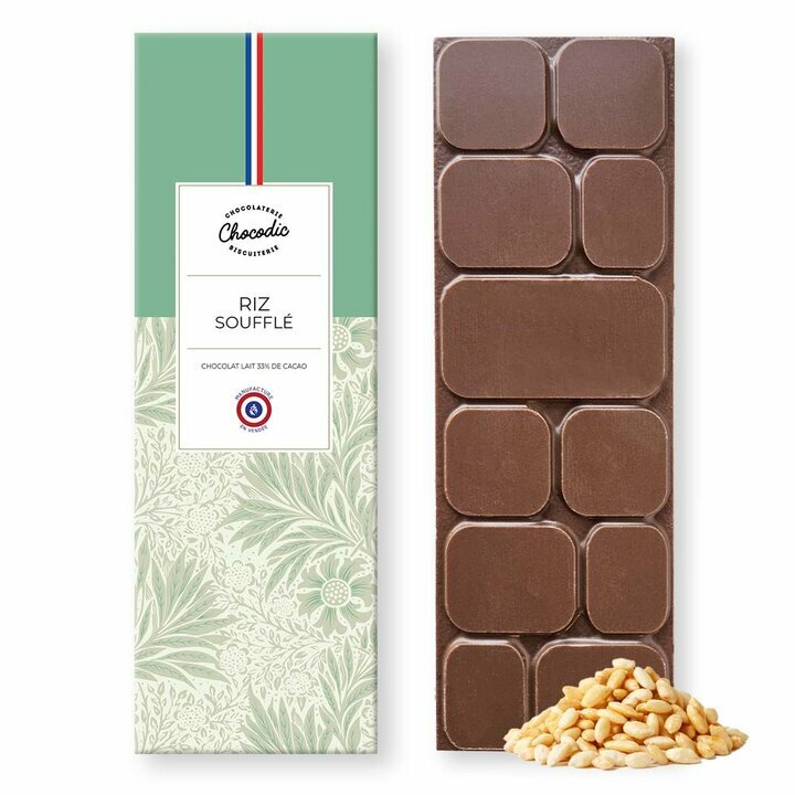 Tablette de Chocolat Lait Riz souffl