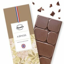 Tablette chocolat Lait 4 épices Tablette chocolat Saveur Chocolat lait 4 épices