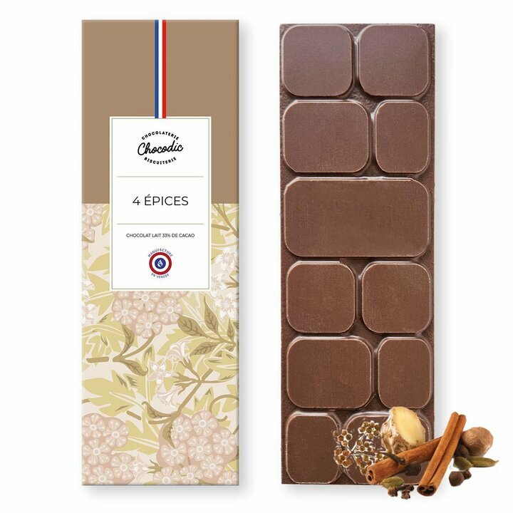 Tablette chocolat Lait 4 épices Tablette chocolat lait 4 épices