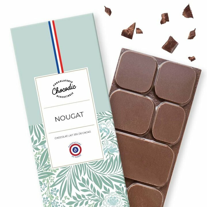 Tablette chocolat Lait nougat Tablette chocolat Saveur Chocolat Lait nougat