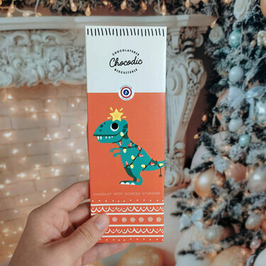 Tablette de chocolat Noël Noir écorces d'orange
