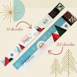 Coffret Chocoexprience de Nol disponible en deux modles : 11 chocolats pralins ou 22 chocolats pralins