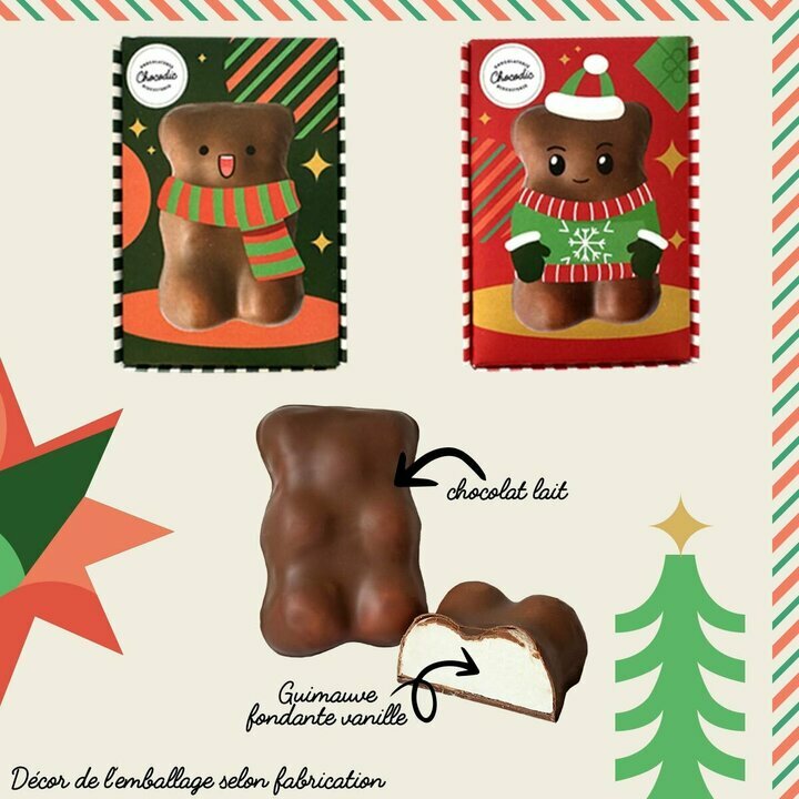 Ourson Guimauve de Nol Chocolat Lait