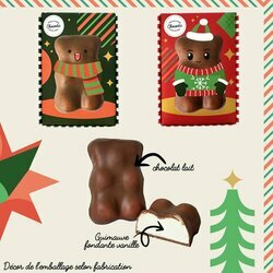 Ourson Guimauve de Nol Chocolat Lait