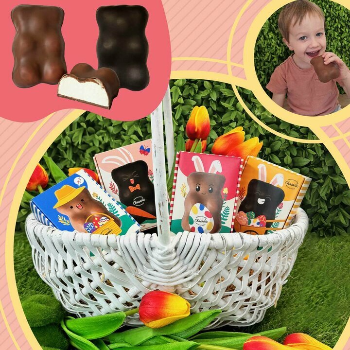 Ourson guimauve de Pques enrob de chocolat lait ou noir
