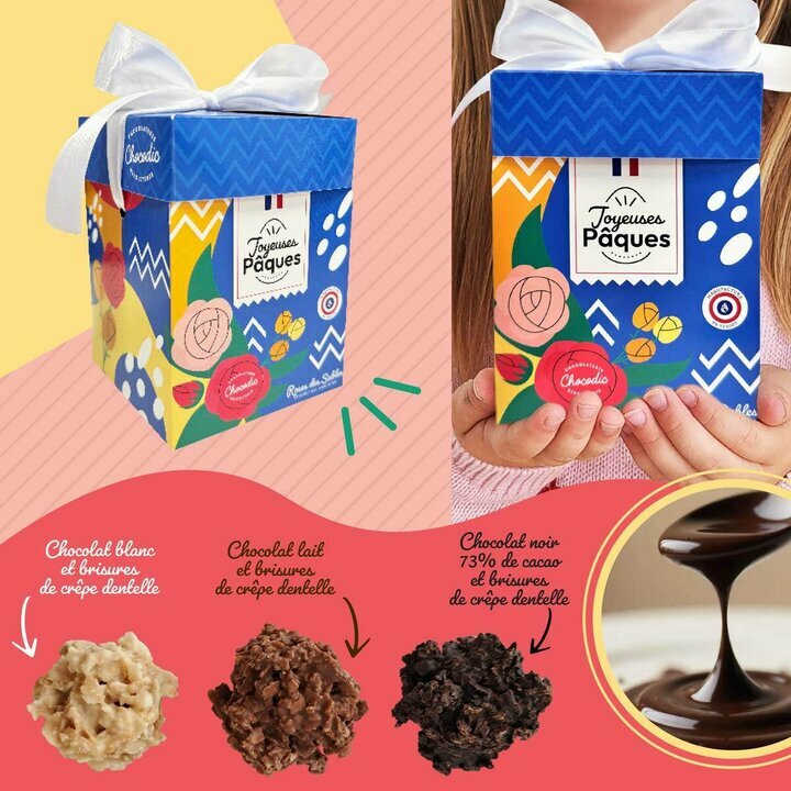 Cube Cadeau Roses des Sables de Pques
