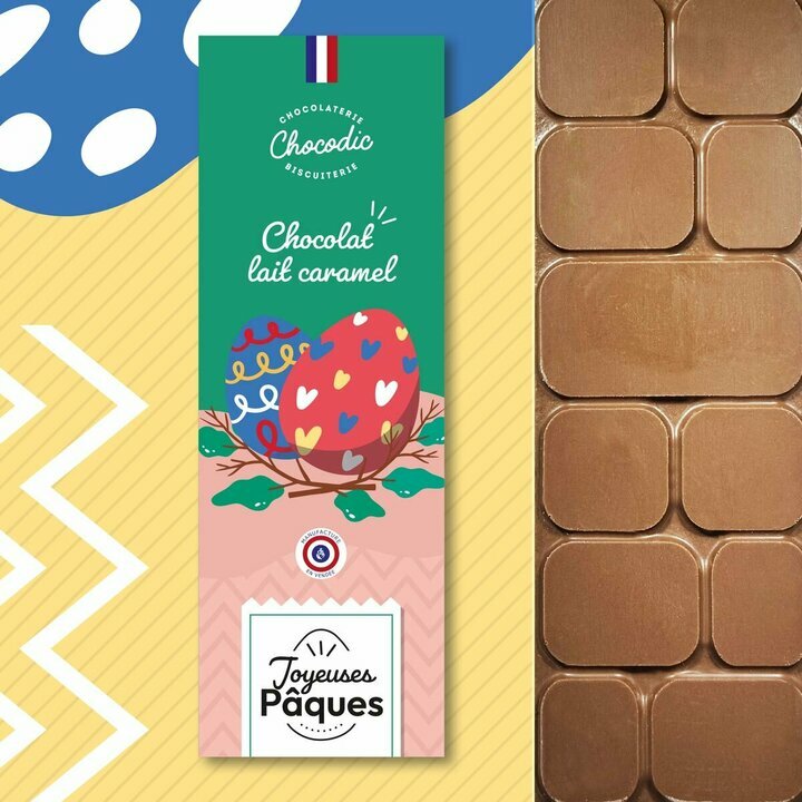 Tablette de chocolat de Pques de Lait-Caramel 35% de cacao
