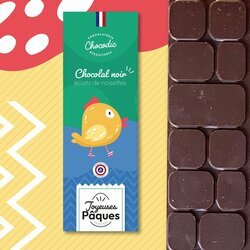 Tablette de chocolat Pques Noir clats de noisettes
