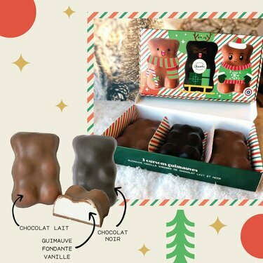 Coffret 3 Oursons guimauve - Noël