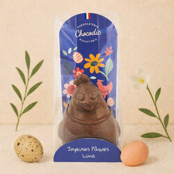 Poule Chandail de P�ques fond personnalis� et son emballage