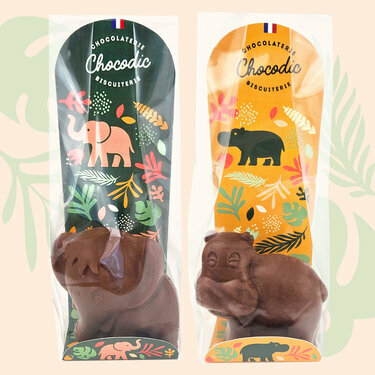 Lot El&eacute;phant et Hippopotame - Collection P&acirc;ques